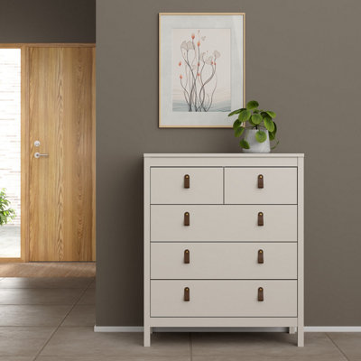  - Madrid Matt Cashmere No Effect 5 Drawer Chest (H)989mm (W)823mm (D)384mm