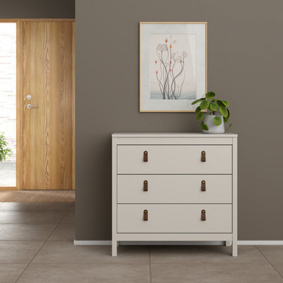  - Madrid Matt Cashmere No Effect 3 Drawer Chest (H)797mm (W)823mm (D)384mm