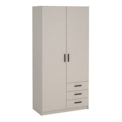 B&Q -  Sprint Wardrobe With 2 Doors + 3 Drawers In Cashmere