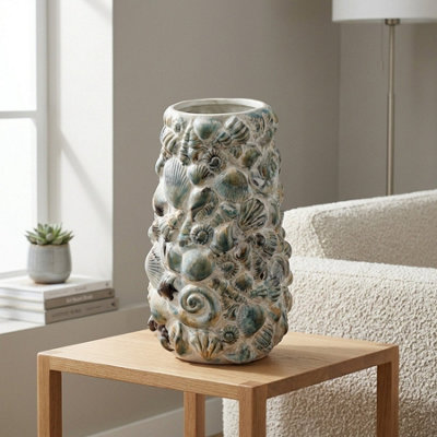 Coastal Shell Embossed Display Vase from B&Q