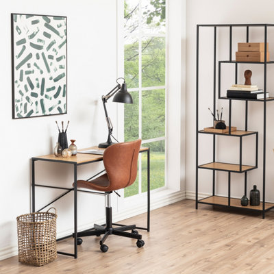 B&Q -  Seaford Office Desk In Black & Oak