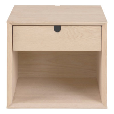 Furniture To Go Florence Century Single Shelf Single Drawer White Oak Wall Mounted Bedside Table - Image 7