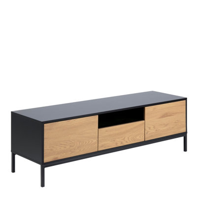B&Q -  Seaford Tv Unit 2 Doors 1 Drawer In Black & Oak