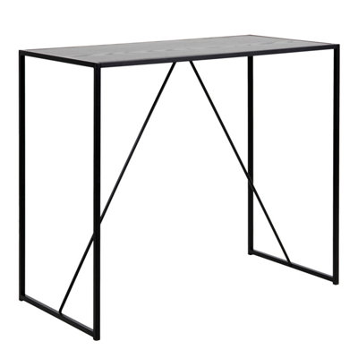 Florence Metal Bar Table Black Ash Top - Image 2