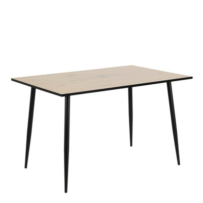 Furniture To Go White/Black Wilma Dining Table With Oak Top & Legs