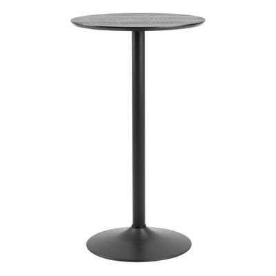 Furniture To Go Ibiza Tall Round Bar Table With Black Ash Top And Matt Black Base - Black - Image 5
