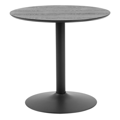 Furniture To Go Ibiza Small Round Café Table With Black Ash Top And Matt Black Base - Black - Image 4