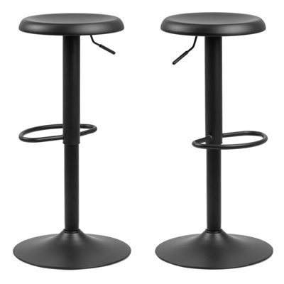 B&Q -  Finch Black Bar Stool Without Back Set Of 2