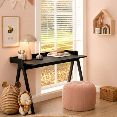 B&Q -  Miso Office Desk In Matt Black Lacquered