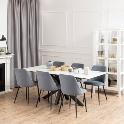 B&Q -  Heaven Dining Table With Ceramic White Top (L) 200Cm Seats Up To 6