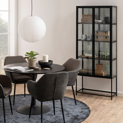 Furniture To Go Black Seaford Tall Metal 2 Door Display Cabinet - 1 - Full Assembly Required - Image 5