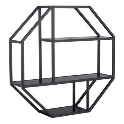 Furniture To Go Seaford Octagonal Metal Wall Shelf In Black from B&Q