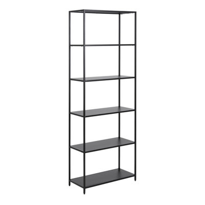 B&Q -  Newcastle Tall Bookcase With 5 Shelves In Matt Black