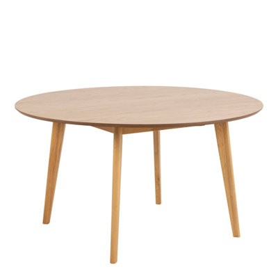B&Q -  Roxby Round Dining Table In Oak 140X76Cm