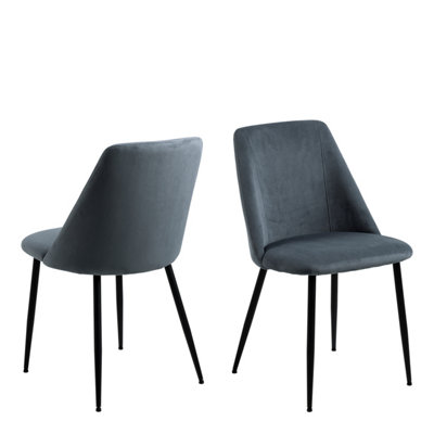 B&Q -  Ines Dining Chair In Grey Set Of 4