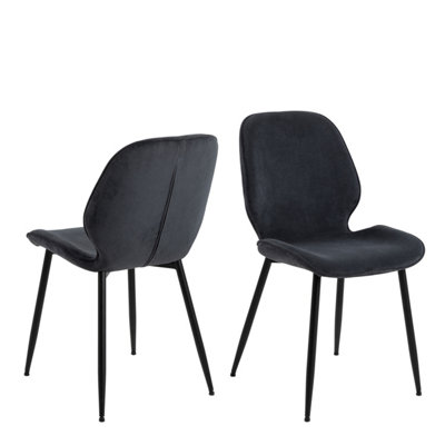 B&Q -  Femke Dining Chair In Anthracite Set Of 4