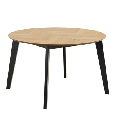 B&Q -  Georgetown Round Dining Table In Oak & Black
