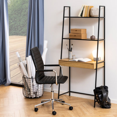B&Q -  Seaford Bookcase With 1 Drawer In Black And Oak
