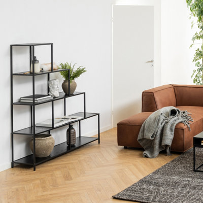 B&Q -  Seaford Bookcase With 4 Shelves In Black