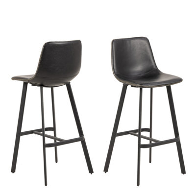 B&Q -  I Oregon Bar Chair In Black Set Of 2