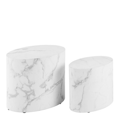 Furniture To Go Mice Oval Coffee Table Set In White