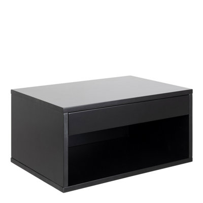 B&Q -  Cholet Square Bedside Table With 1 Drawer In Black