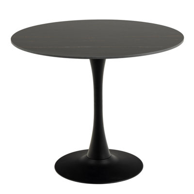 Furniture To Go Malta Round Dining Table 90X75cm - Black - Image 5