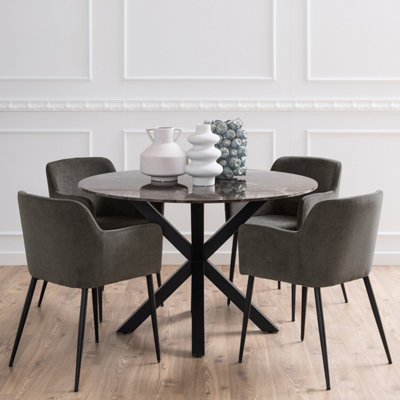 Furniture To Go Brown Heaven Dining Table With Polished Marble Top