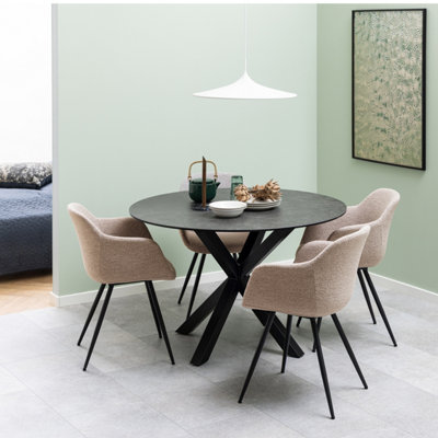 Furniture To Go Florence Heaven Ceramic 4 Seater Round Dining Table Black - Image 7