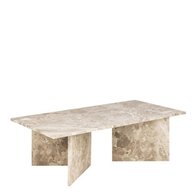 Furniture To Go Vega Rectangular Coffee Table With Brown Marble Top 140Cm from B&Q