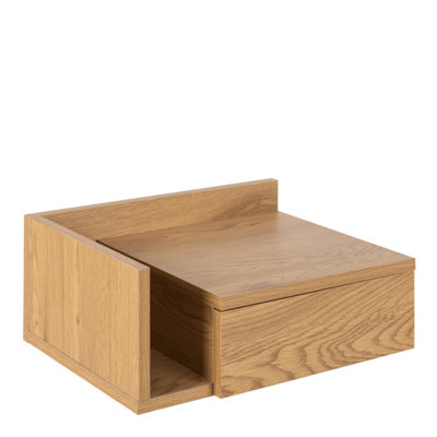 B&Q -  Ashlan Square Bedside Table With 1 Drawers In Oak