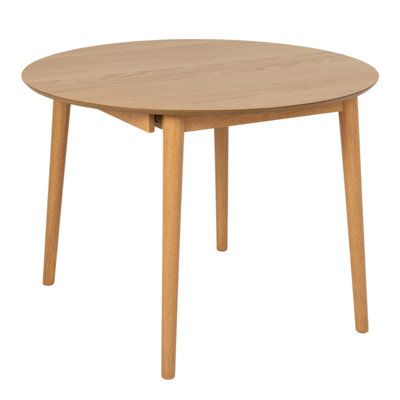 B&Q -  Montreux Round Extending Dining Table In Oak 115-154 Cm