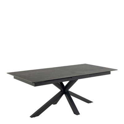 B&Q -  Heaven Extendable Dining Table With Ceramic Black Top (L) 240Cm Seats Up To 6