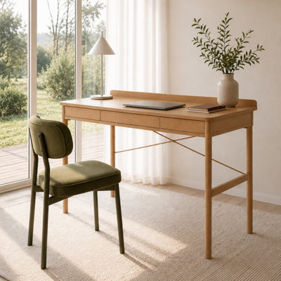 B&Q -  Paul 1 Drawer  Office Desk In Oak