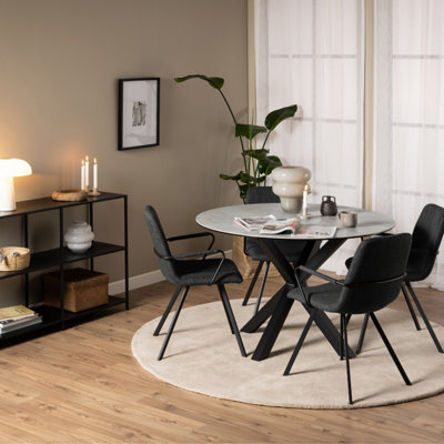 Furniture To Go Heaven Round Dining Table With Ceramic Grey Top - Grey - Image 6