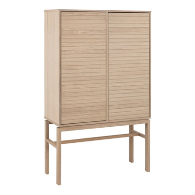 Furniture To Go Linley Cabinet With 2 Doors And 4 Shelves In White Oak - White Oak - Image 4