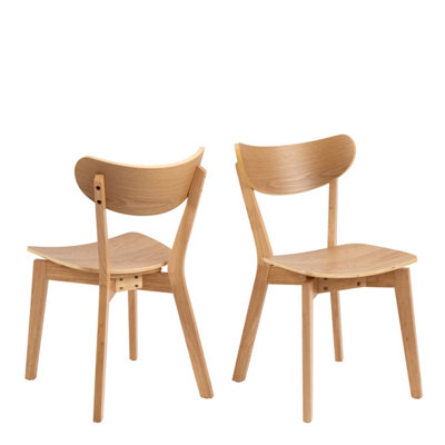 B&Q -  Roxby Dining Chairs In Oak Set Of 2