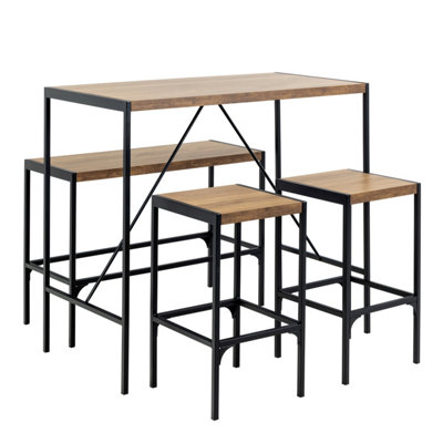 Furniture To Go Bahamas Bar Table Set In Black And Oak - Black & Oak - Image 3