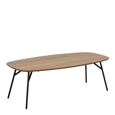 B&Q -  Caracas Rectangular Coffee Table In Oak And Matt Black