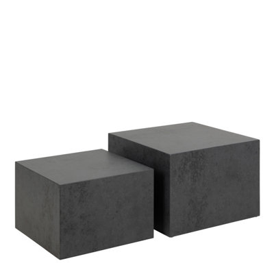 Furniture To Go Dice Square Coffee Table Set In Black Ocean Rough Paper from B&Q