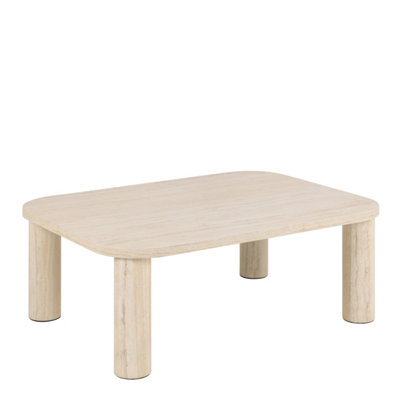 B&Q -  Solano Rectangular Coffee Table In Light Travertine 100 X 75 Cm