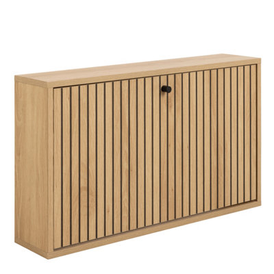 B&Q -  Albany Shoe Cabinet 1 Flip Down Door In Oak