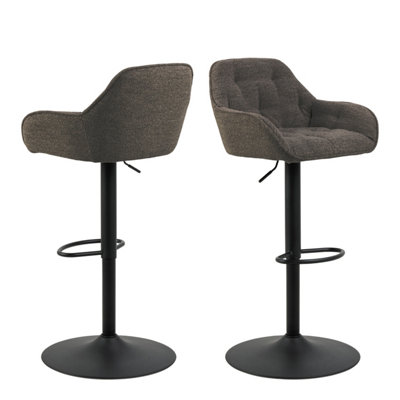 Furniture To Go Black Brooke Swivel Bar Stool With Height Adjustable Function In Taupe.