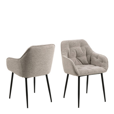 Furniture To Go Brooke Dining Chair With Armrest In Monza Beige Set Of 2