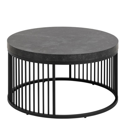 B&Q -  Strington Round Coffee Table In Matt Black