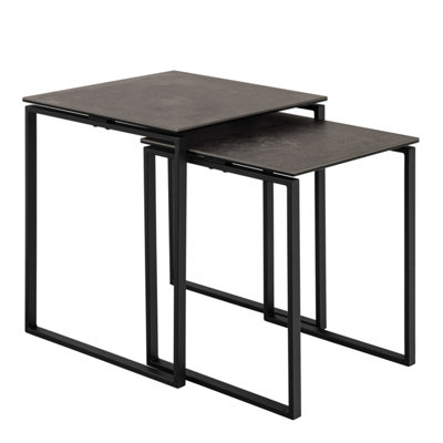 Furniture To Go Katrine Square Coffee Table Set In Ceramic Black from B&Q