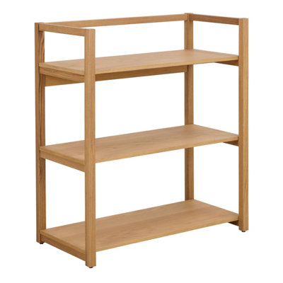 Rackhams Brown Ludza Rectangular Bookcase With 3 Shelves In Oak - Wood - 1 - Image 5