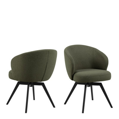 Furniture To Go Darlene Dining Chair With Armrest And Swivel Function In Green