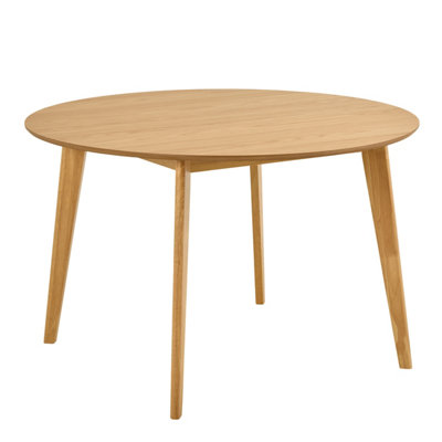 Florence Roxby 4 Seater Round Dining Table - Matt Oak - 120cm Diameter - Image 4