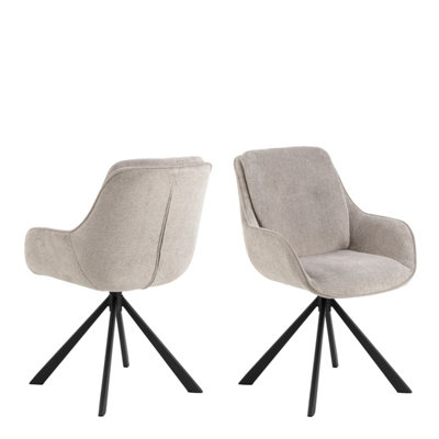 B&Q -  Carrie Swivel Dining Chair In Sand Set Of 2